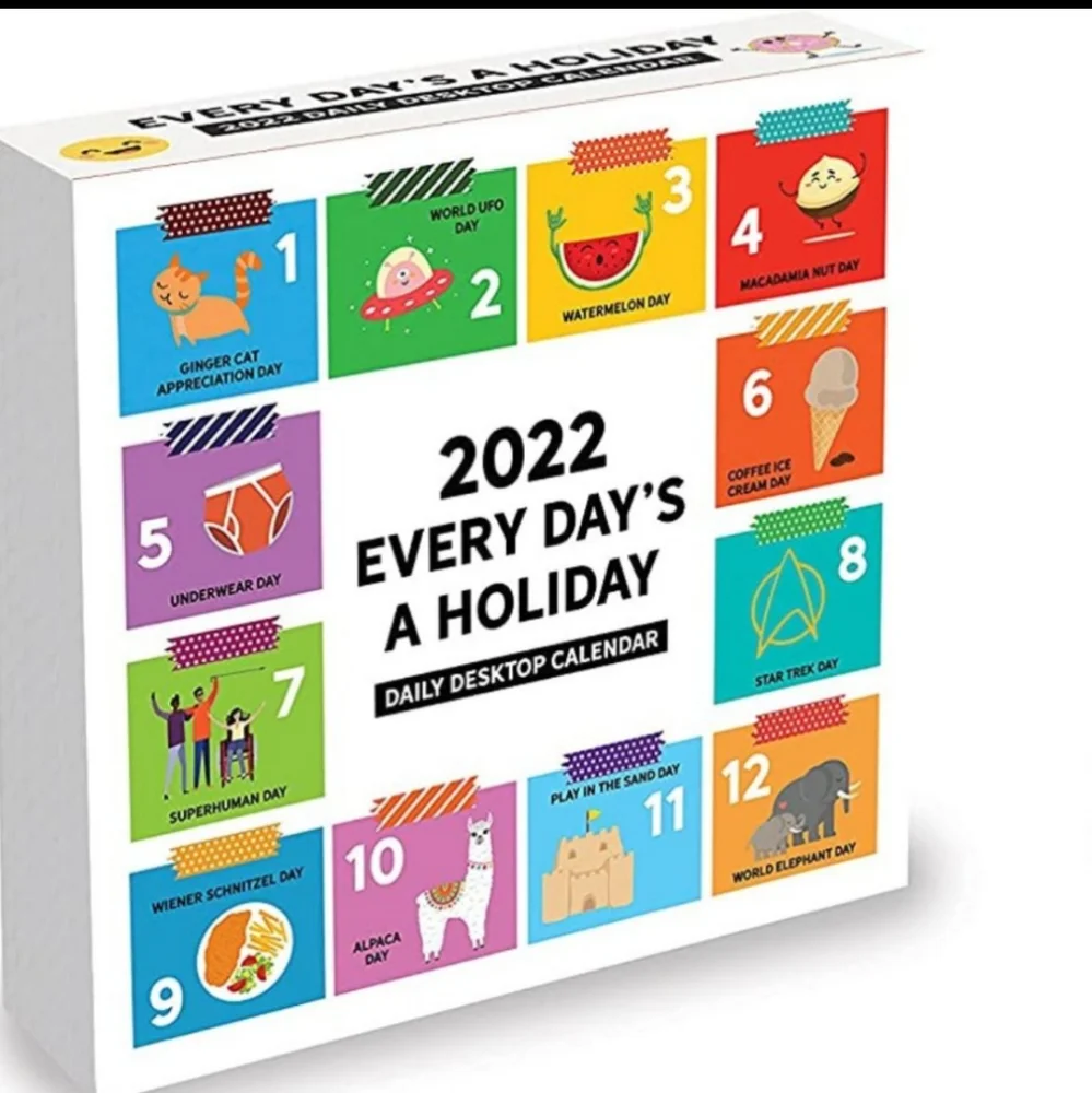 The TF Publishing Every Day's A Holiday Daily 2022 Desktop Calendar